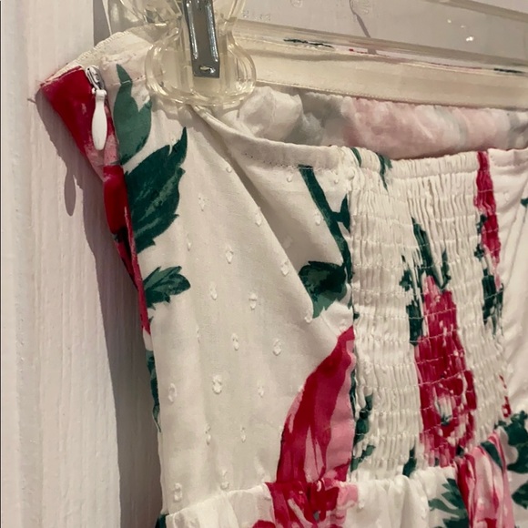 Urban Outfitters White Floral Strapless Dress - Picture 6 of 7